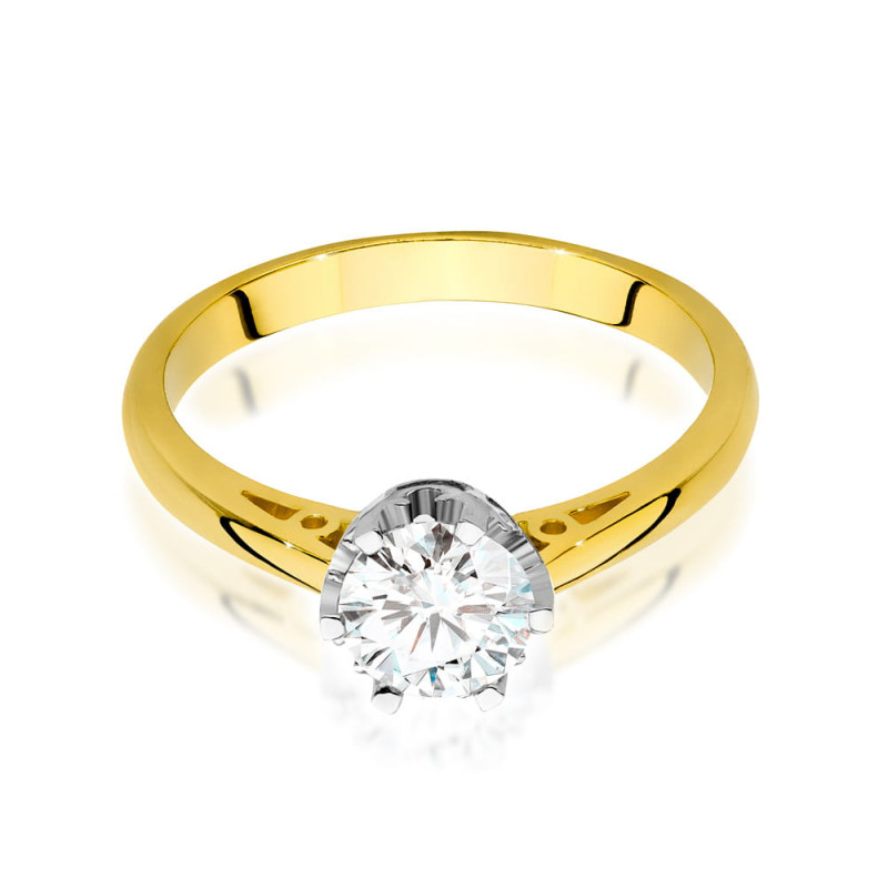 Pierścionek W542 Diament 0,70ct żółte złoto