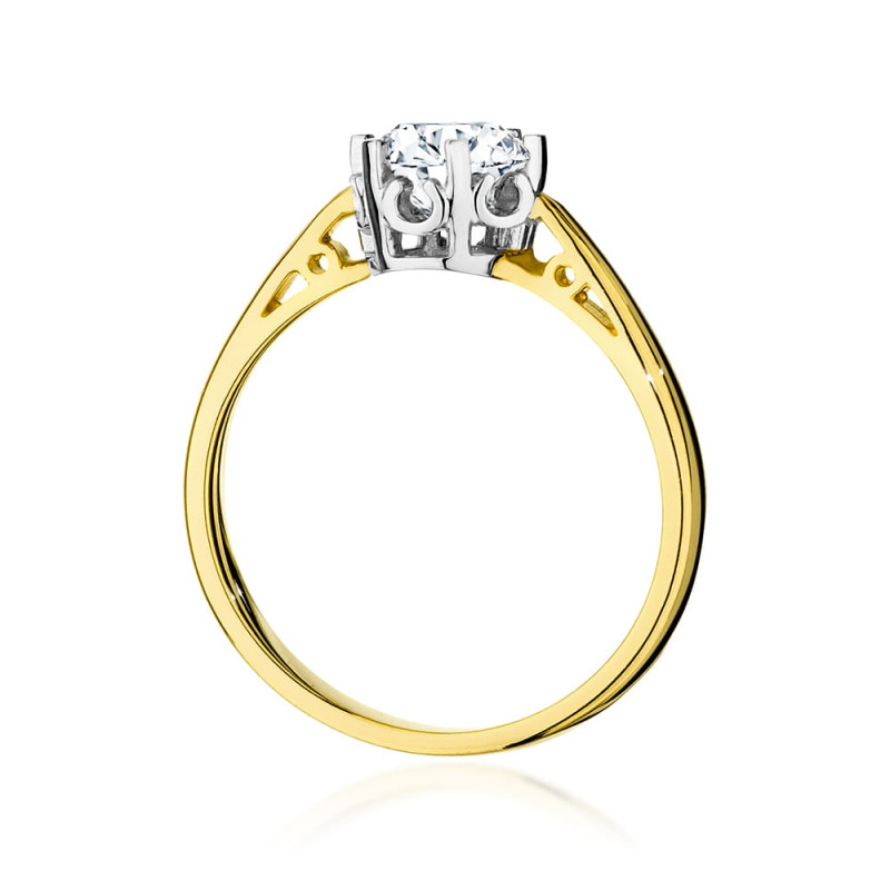 Pierścionek W542 Diament 0,70ct żółte złoto