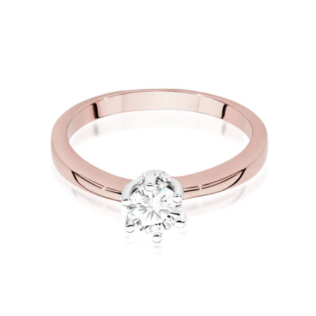 Pierścionek W482 Diament 0,40ct różowe złoto