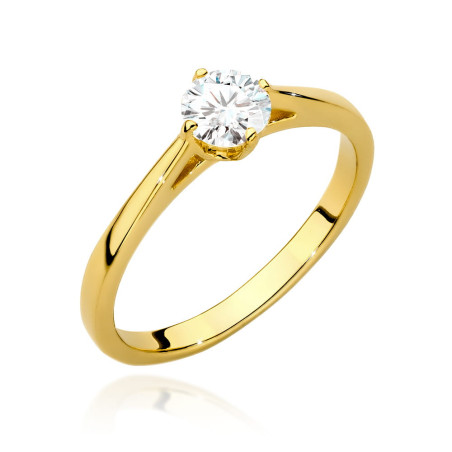 Pierścionek W543 Diament 0,40ct żółte złoto