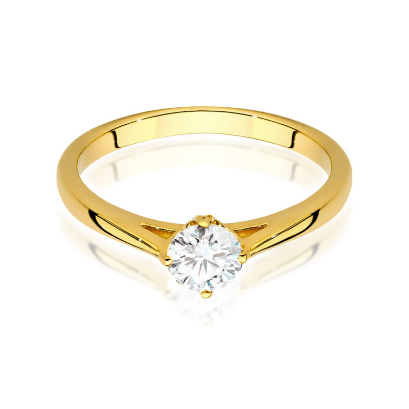 Pierścionek W543 Diament 0,40ct żółte złoto
