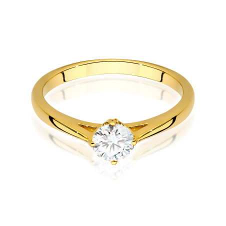 Pierścionek W543 Diament 0,40ct żółte złoto