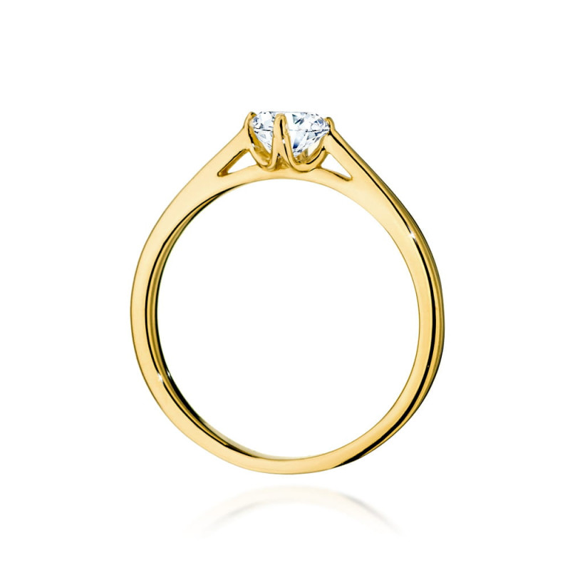 Pierścionek W543 Diament 0,40ct żółte złoto