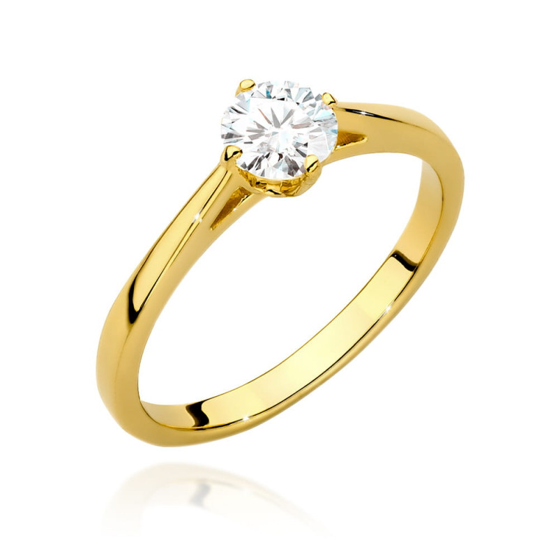 Pierścionek W543 Diament 0,50ct żółte złoto