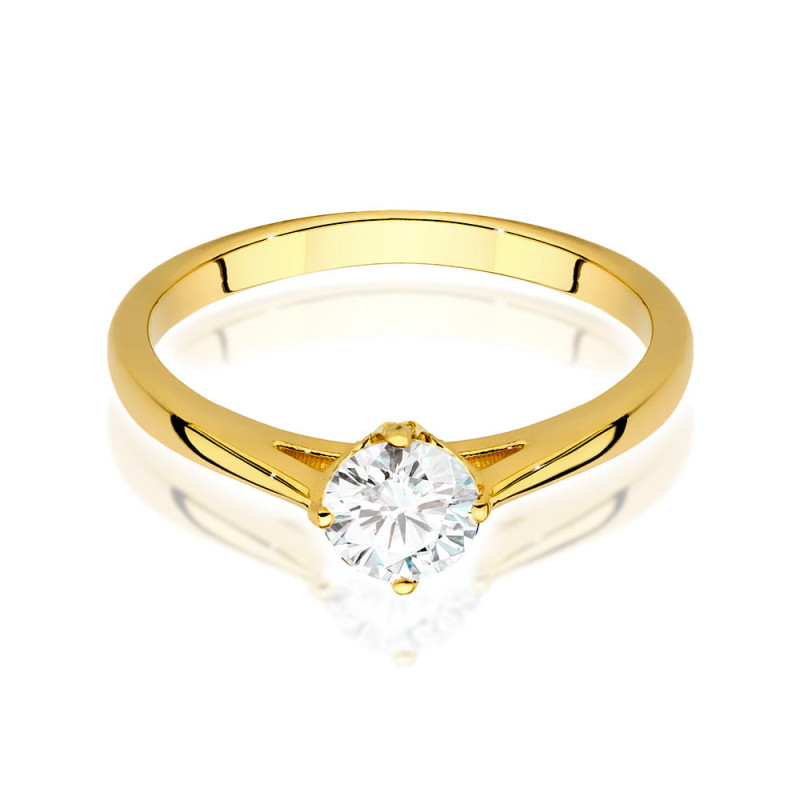 Pierścionek W543 Diament 0,50ct żółte złoto