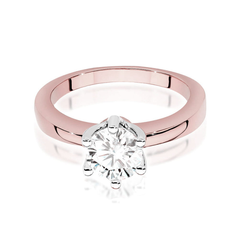 Pierścionek W482 Diament 1,00ct różowe złoto
