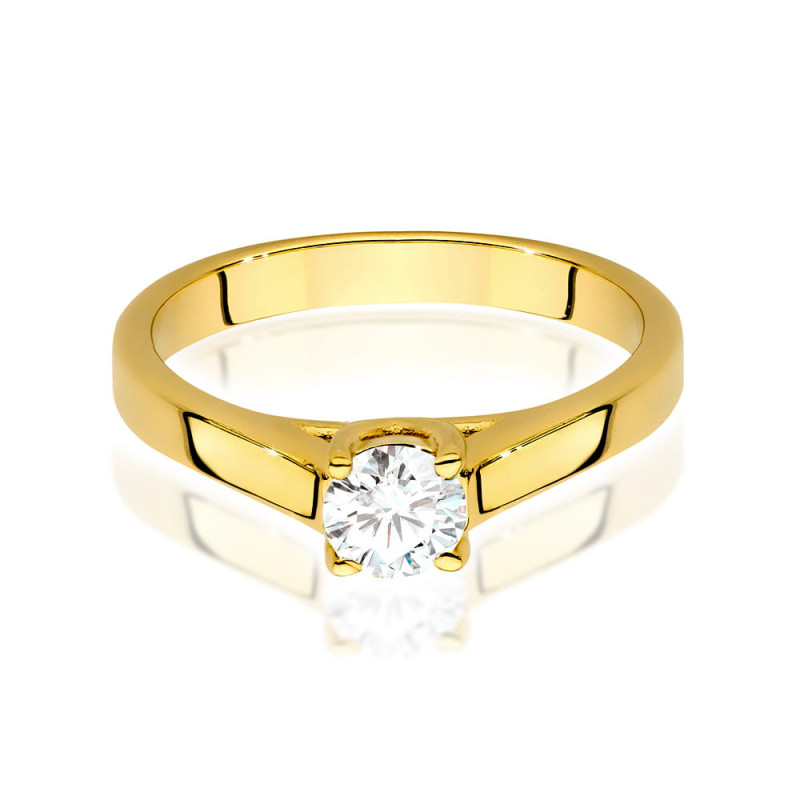 Pierścionek W544 Diament 0,40ct żółte złoto