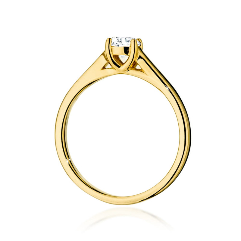 Pierścionek W544 Diament 0,40ct żółte złoto