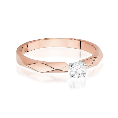 Pierścionek W484 Diament 0,10ct różowe złoto