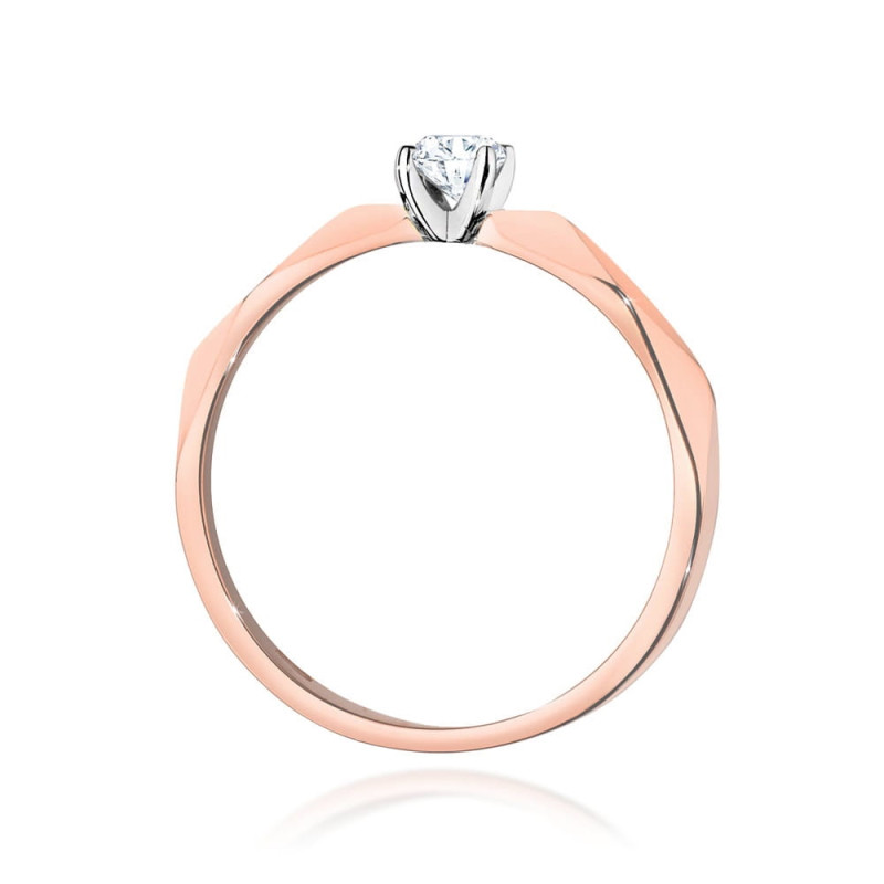 Pierścionek W484 Diament 0,10ct różowe złoto