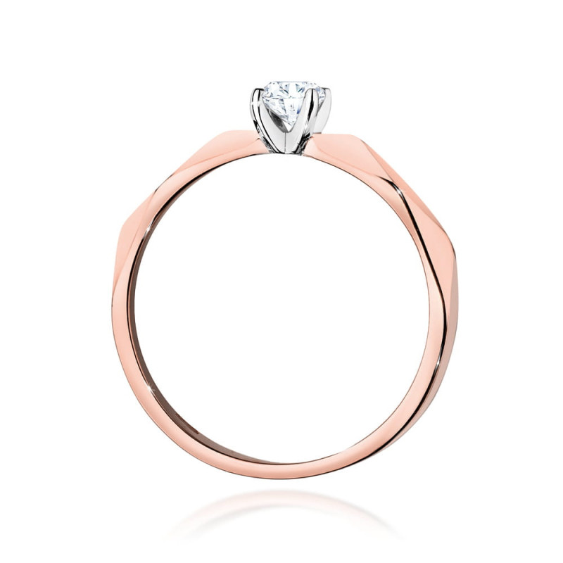 Pierścionek W484 Diament 0,15ct różowe złoto