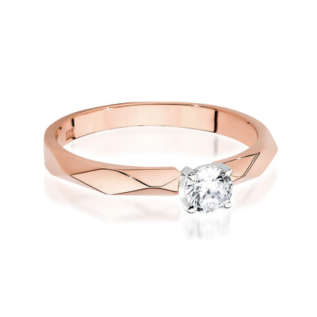 Pierścionek W484 Diament 0,20ct różowe złoto