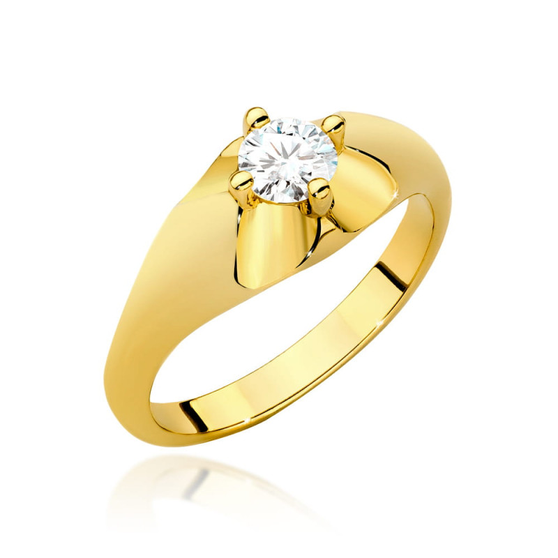 Pierścionek W545 Diament 0,40ct żółte złoto