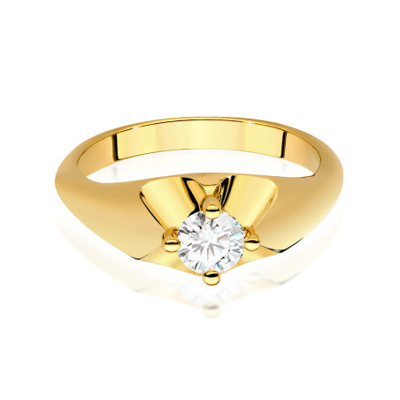 Pierścionek W545 Diament 0,40ct żółte złoto
