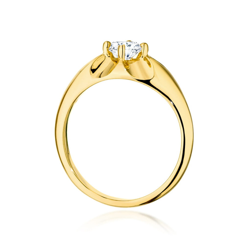 Pierścionek W545 Diament 0,40ct żółte złoto