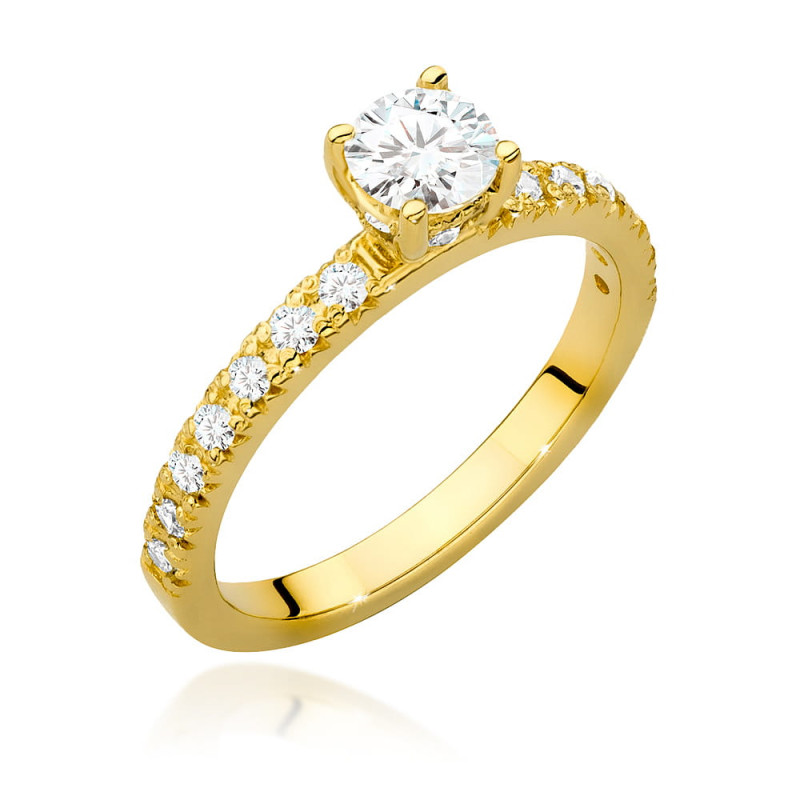 Pierścionek W546 Diament 0,40ct żółte złoto