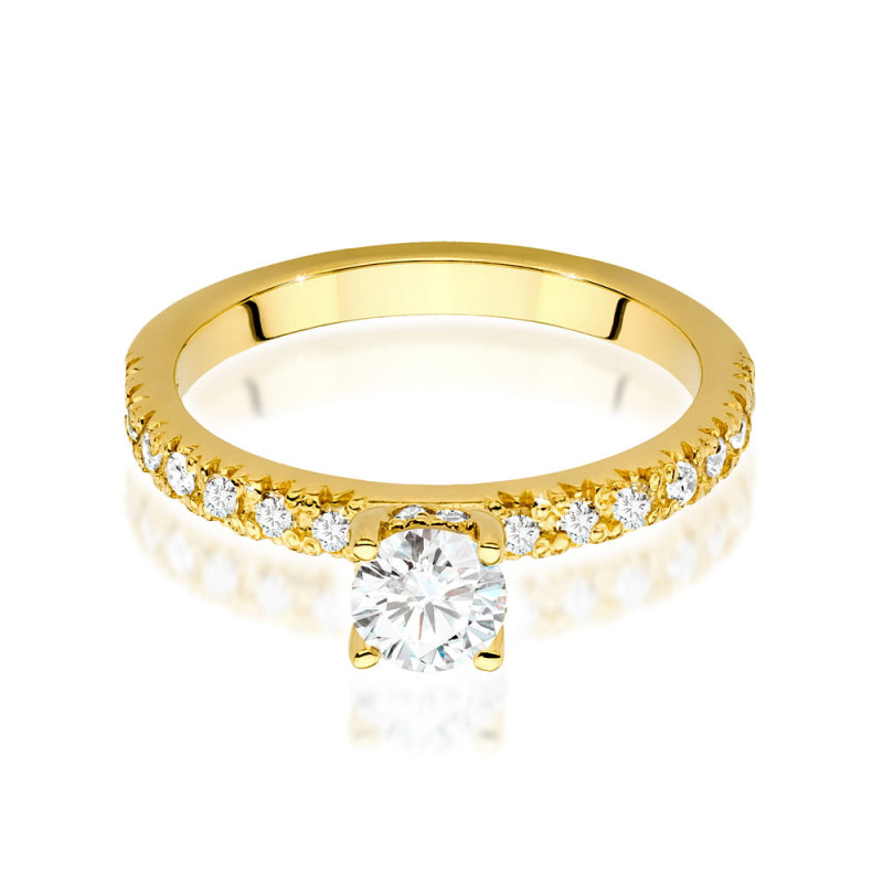 Pierścionek W546 Diament 0,40ct żółte złoto
