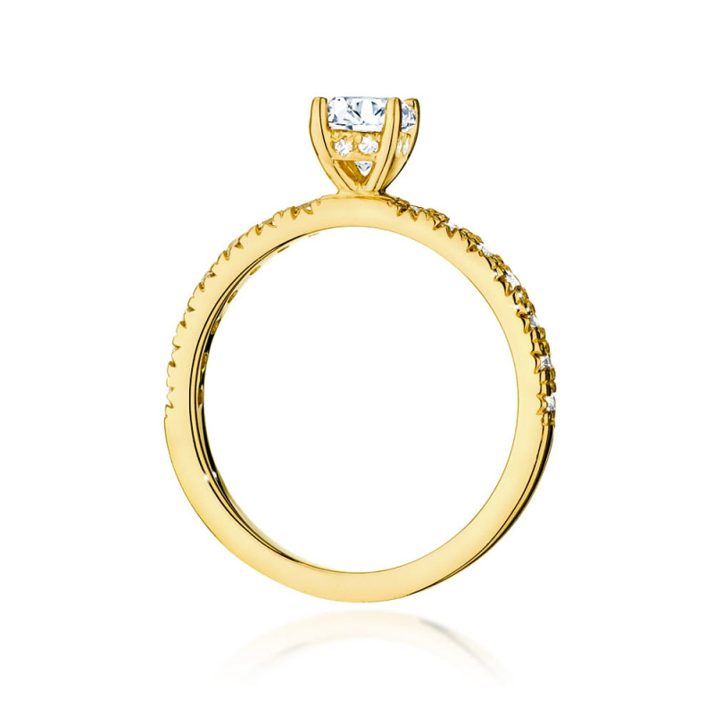 Pierścionek W546 Diament 0,40ct żółte złoto