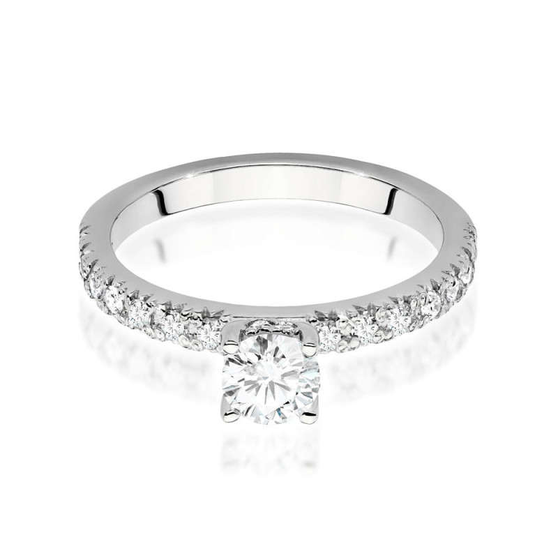 Pierścionek W546 Diament 0,40ct białe złoto