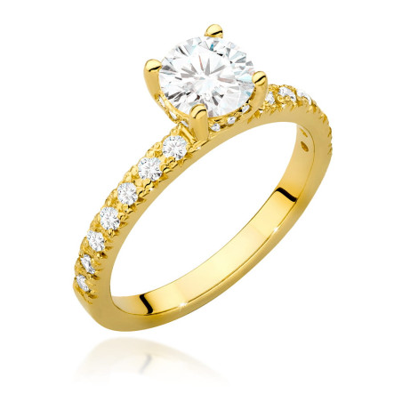Pierścionek W546 Diament 0,70ct żółte złoto