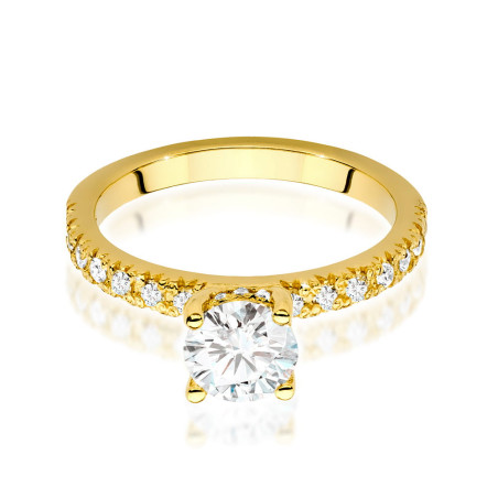 Pierścionek W546 Diament 0,70ct żółte złoto