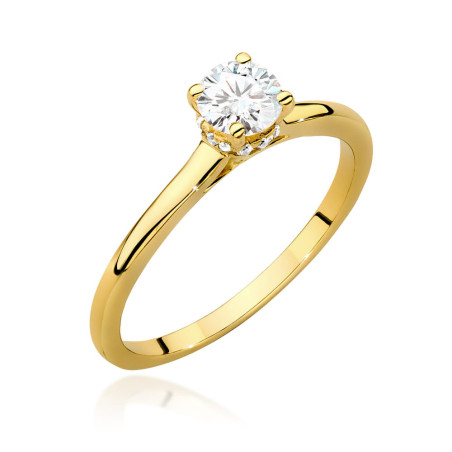 Pierścionek W547 Diament 0,40ct żółte złoto