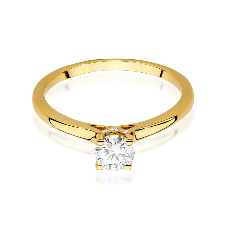 Pierścionek W547 Diament 0,40ct żółte złoto