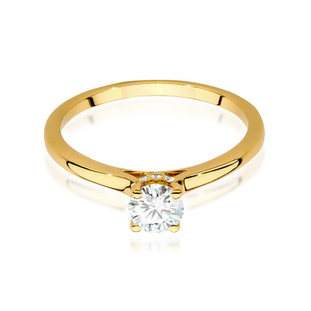 Pierścionek W547 Diament 0,40ct żółte złoto