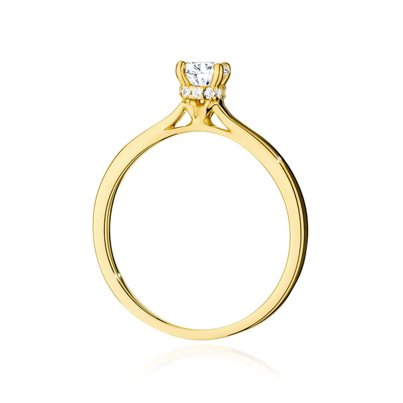 Pierścionek W547 Diament 0,40ct żółte złoto