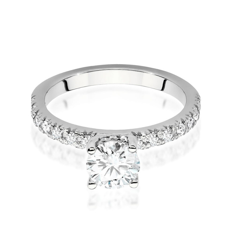 Pierścionek W546 Diament 0,70ct białe złoto