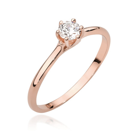Pierścionek W499 Diament 0,20ct różowe złoto
