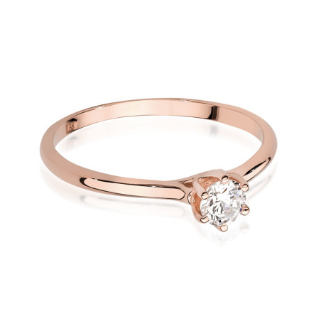 Pierścionek W499 Diament 0,20ct różowe złoto