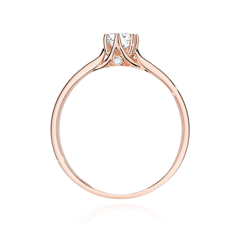 Pierścionek W499 Diament 0,25ct różowe złoto
