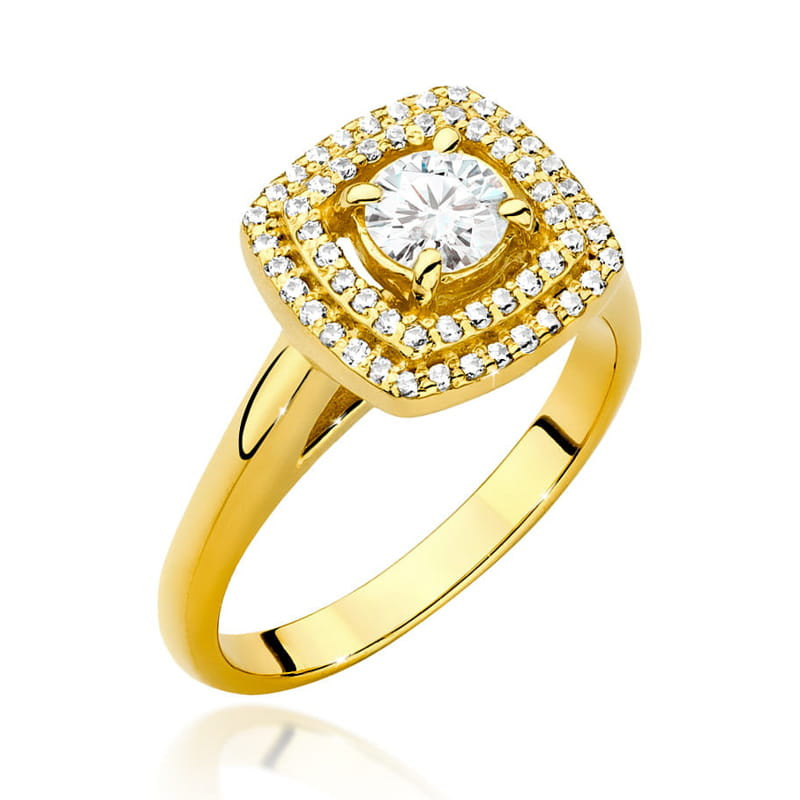 Pierścionek W548 Diament 0,40ct żółte złoto