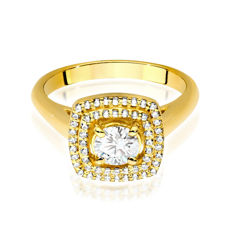 Pierścionek W548 Diament 0,50ct żółte złoto