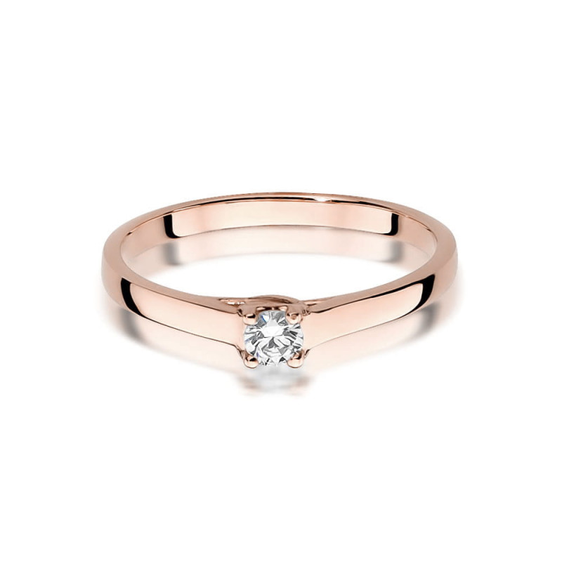 Pierścionek W506 Diament 0,12ct różowe złoto