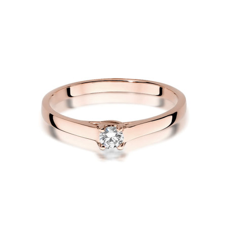 Pierścionek W506 Diament 0,12ct różowe złoto