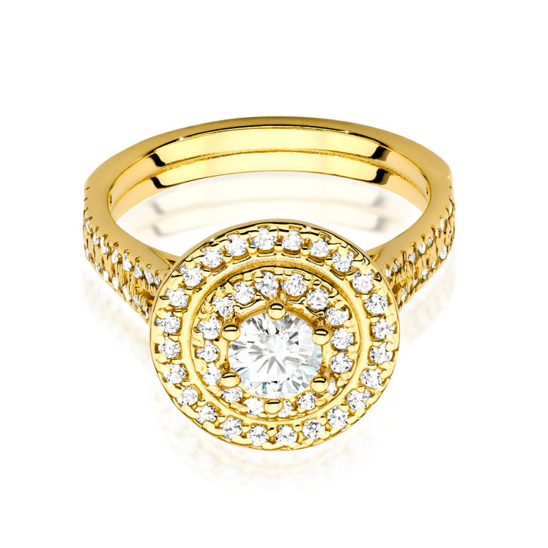 Pierścionek W549 Diament 0,40ct żółte złoto