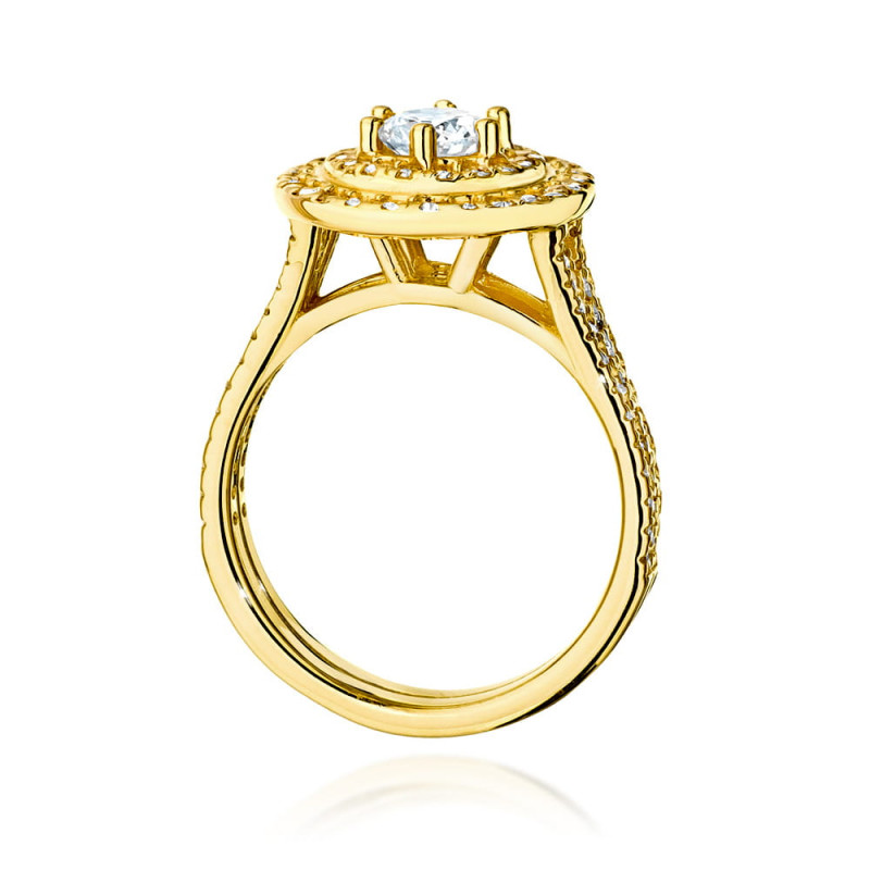 Pierścionek W549 Diament 0,40ct żółte złoto