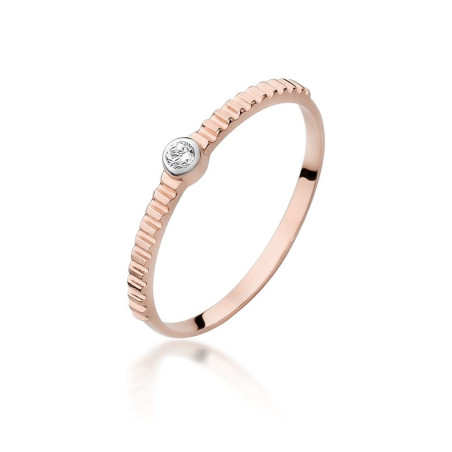 Pierścionek W512 Diament 0,04ct różowe złoto