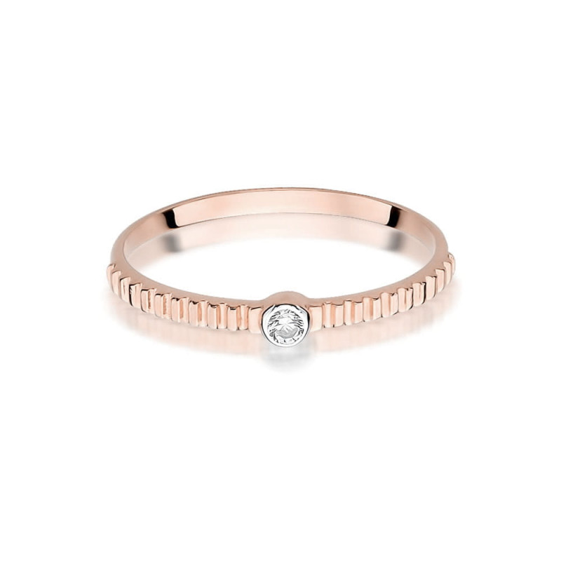 Pierścionek W512 Diament 0,04ct różowe złoto