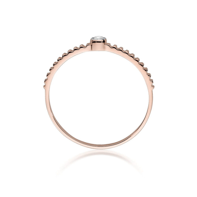 Pierścionek W512 Diament 0,04ct różowe złoto