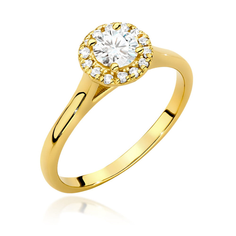 Pierścionek W550 Diament 0,40ct żółte złoto