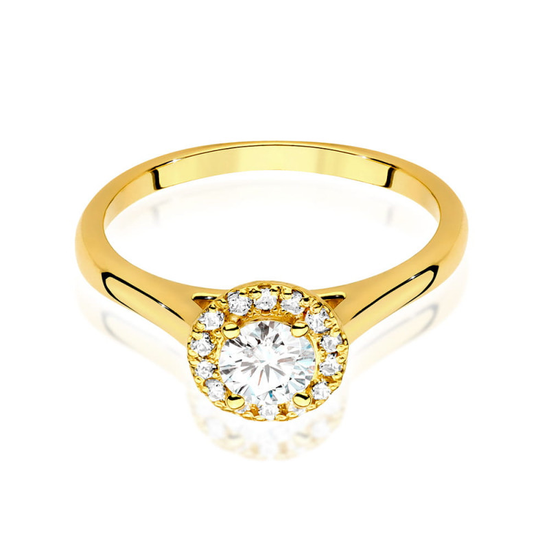 Pierścionek W550 Diament 0,40ct żółte złoto