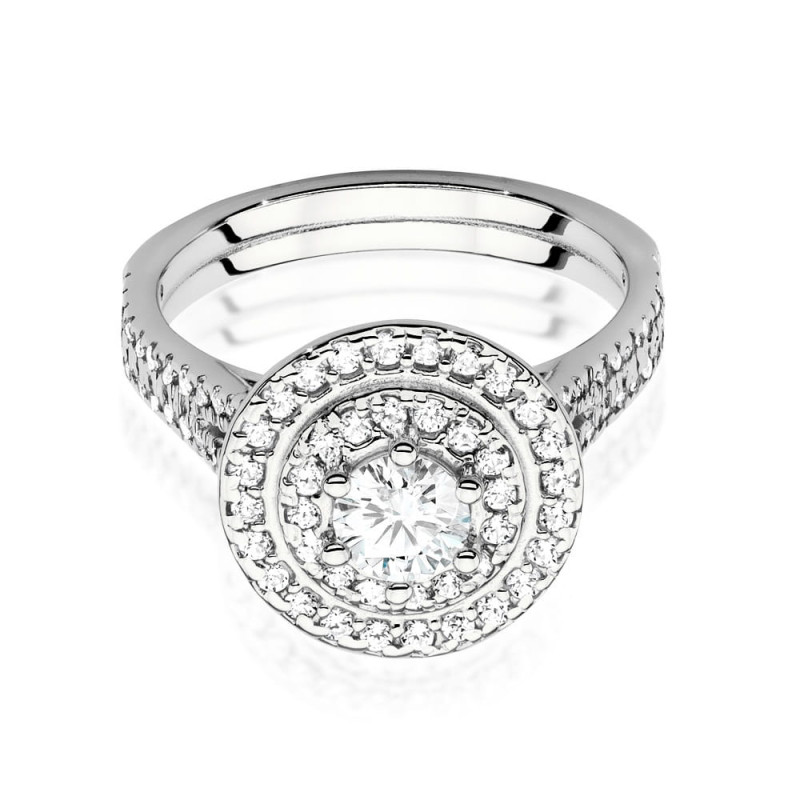 Pierścionek W549 Diament 0,40ct białe złoto