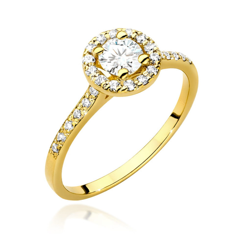 Pierścionek W551 Diament 0,40ct żółte złoto