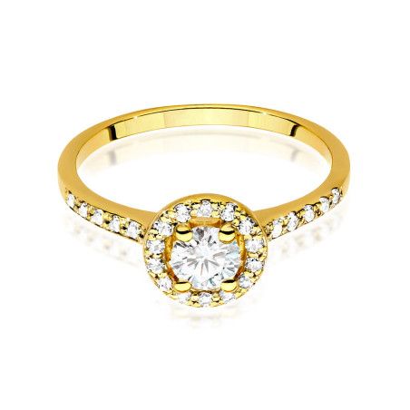 Pierścionek W551 Diament 0,40ct żółte złoto