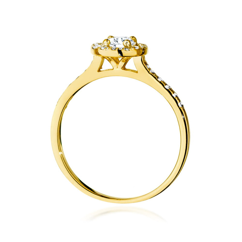 Pierścionek W551 Diament 0,40ct żółte złoto