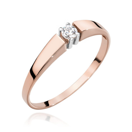 Pierścionek W524 Diament 0,08ct różowe złoto
