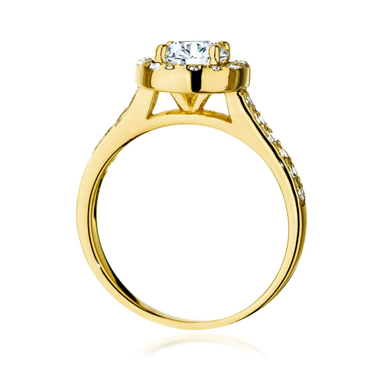 Pierścionek W551 Diament 0,70ct żółte złoto